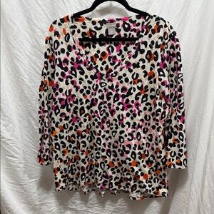 Chico's Multicolor Animal Print Long Sleeve Top